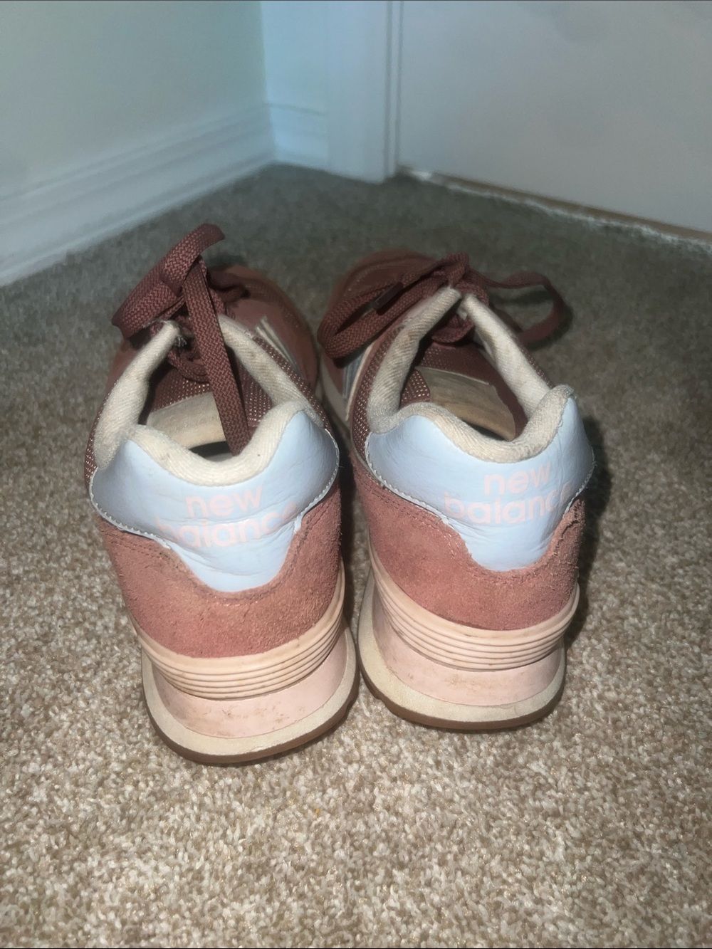 New Balance Rust/Pale Pink and White Low-Top Sneakers See Description - Picture 4 of 4
